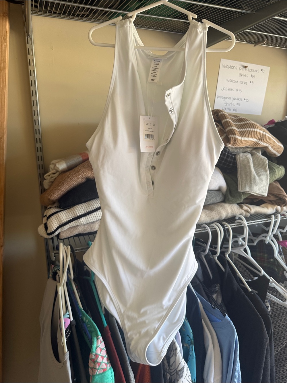Andie White Scoop Neck One-Piece Swimsuit